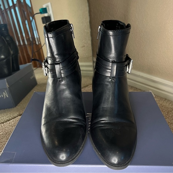 Nickels Marlon Black Buckled Heeled Booties - Sz 10 w/ box - Picture 7 of 8